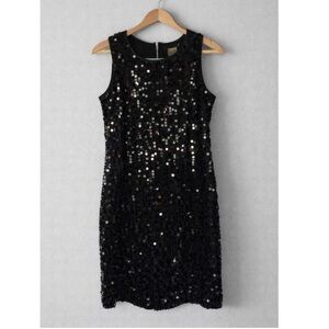 🌺 Taylor Black Sequin Sleeveless Cocktail Dress NWT 2